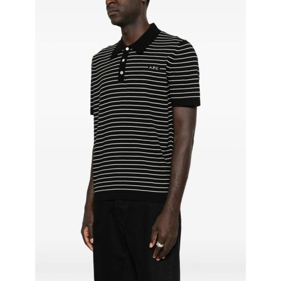 26FW 아페쎄 폴로 티셔츠 COHLP H23481 TZI BLACK WHITE - A.P.C.