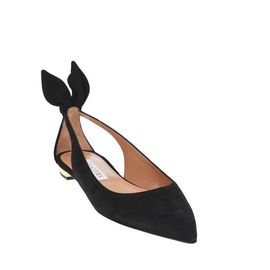 26SS 아쿠아주라 플랫 슈즈 DENFLAB0SUE Black - AQUAZZURA
