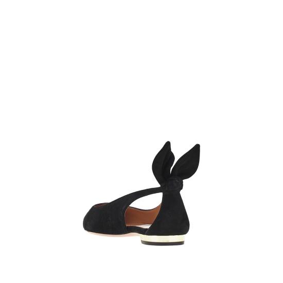 26SS 아쿠아주라 플랫 슈즈 DENFLAB0SUE Black - AQUAZZURA