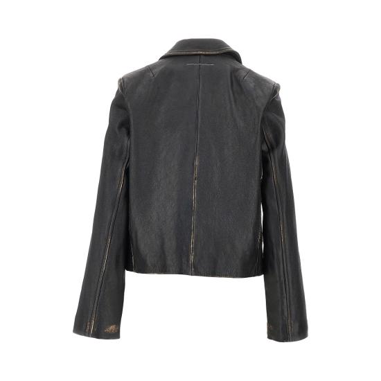 26SS MM6 메종마르지엘라 가죽 자켓 S62AN0182M07021 Black - MM6 MAISON MARGIELA