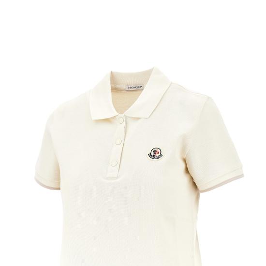 26FW 몽클레어 로고 코튼 피케 폴로 셔츠 L20938A0000784720 White - MONCLER