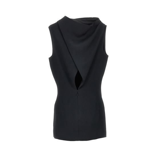 26FW 케이트 아스터 크레이프 새틴 미니 드레스 56354070W4070 Black - KHAITE