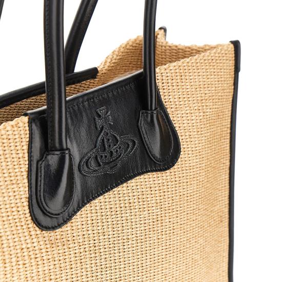 26SS 비비안웨스트우드 엠보싱 오르브 로고 토트백 4D01000LU W01D0 Beige - VIVIENNE WESTWOOD
