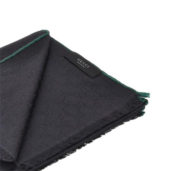 26FW 구찌 GG 울 실크 자카드 스카프 8705434GAK3 Black - GUCCI