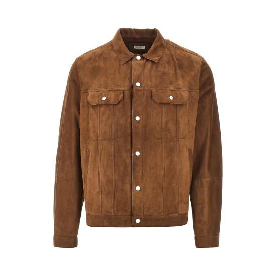 26FW 브루넬로 쿠치넬리 스웨이드 4포켓 블루종 MPCFN2042 Brown