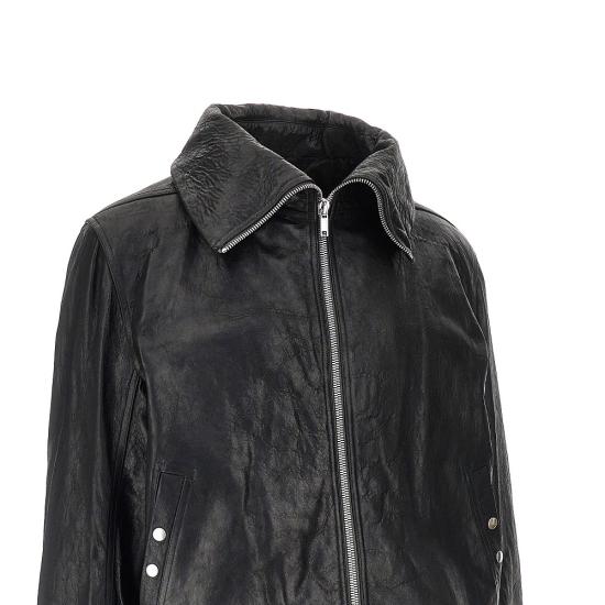 26FW 릭 오웬스 가죽 자켓 RU02F4751LBE Black - RICK OWENS