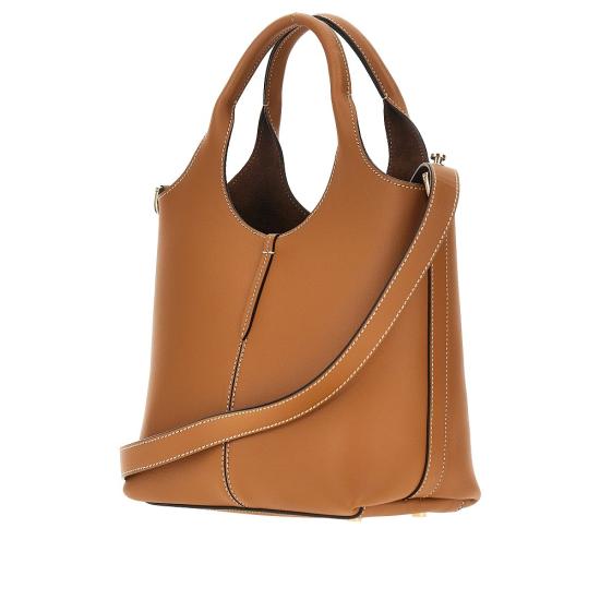 26FW 토즈 레더 미니 토트 쇼핑백 XBWEBRF0100UBL Brown - TODS