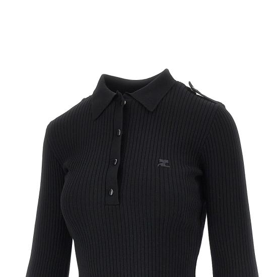 26FW 쿠레쥬 스웨터 326MPO072FI0001 Black - COURREGES