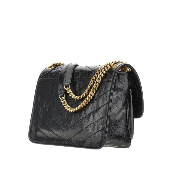 26FW 생로랑 니키 미디움 빈티지 레더 6331840EN07 Black - SAINT LAURENT
