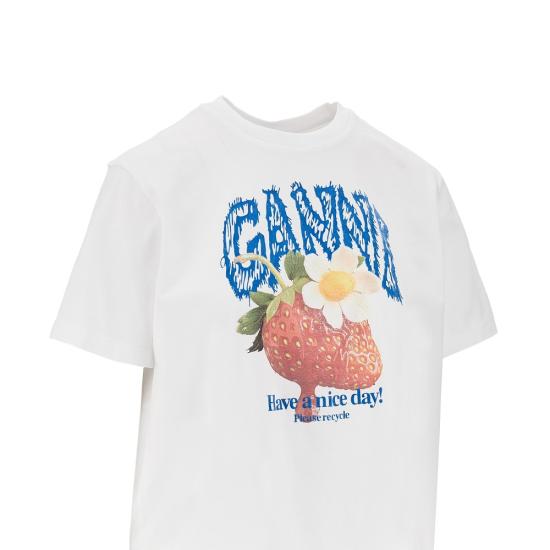 26FW 가니 반팔 티셔츠 A1050201 White - GANNI