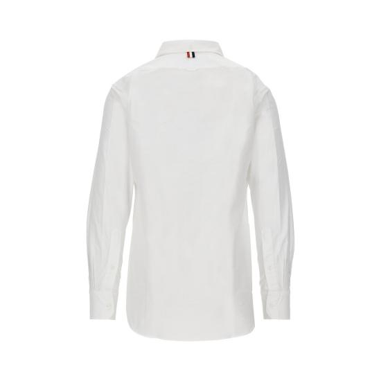 26FW 톰브라운 옥스포드 클래식 그로그랭 플래킷 셔츠 MWL010EF0313 White - THOM BROWNE