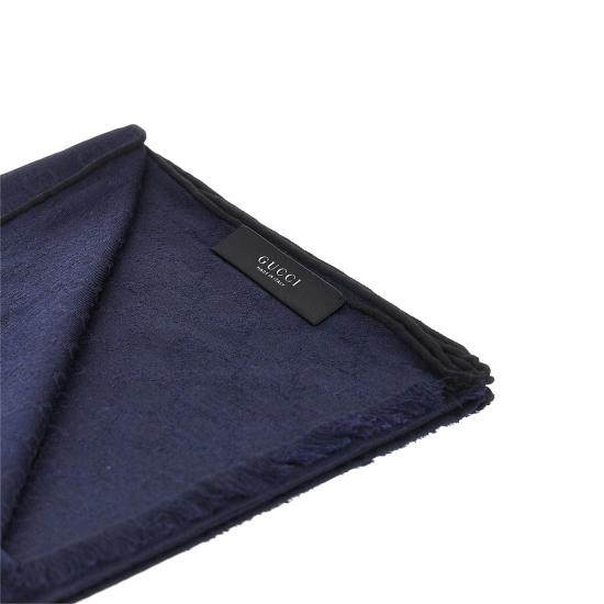 26FW 구찌 GG 울 실크 자카드 스카프 8705434GAK3 Blue - GUCCI