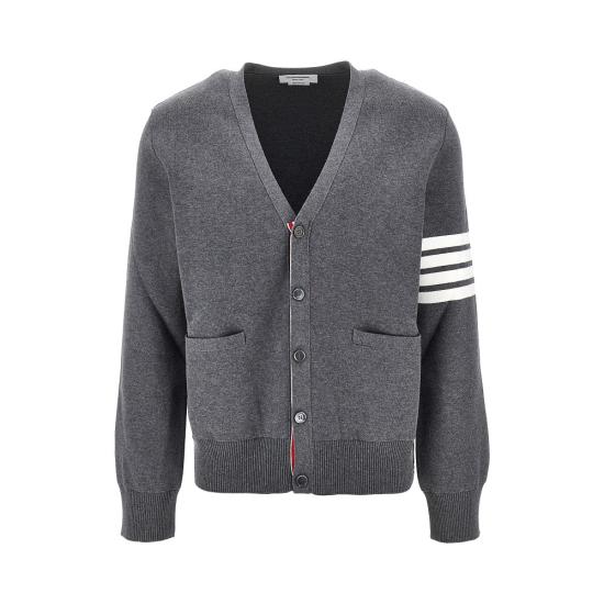 26FW 톰브라운 코튼 밀라노 스티치 4바 V넥 가디건 MKC171A00219 Grey