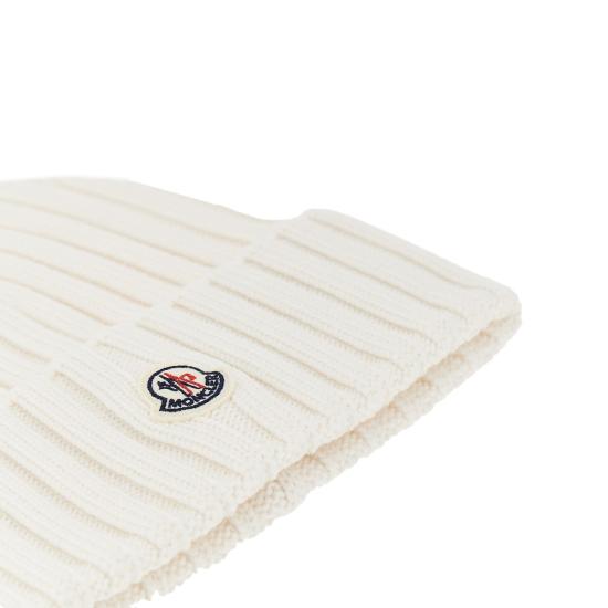 26FW 몽클레어 로고 울 비니 로고 울 비니 L20933B00036A9327 White - MONCLER