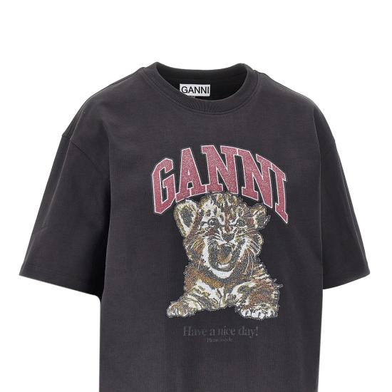 26FW 가니 반팔 티셔츠 A1050248 Black - GANNI