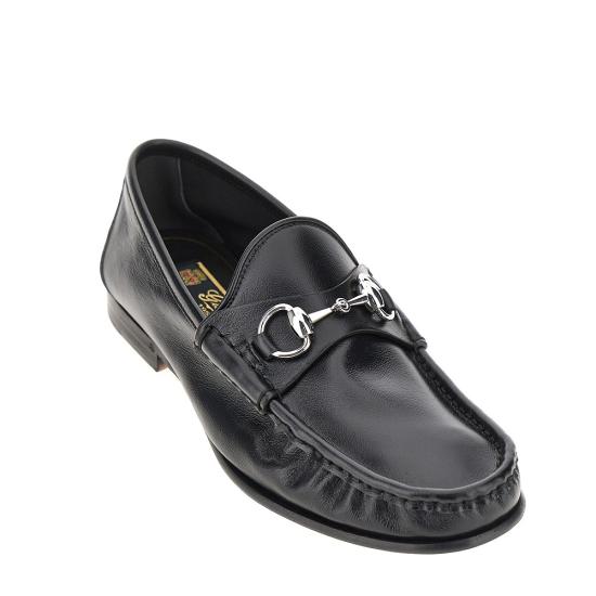 26FW 구찌 루가노 가죽 로퍼 871668AAF3Q Black - GUCCI