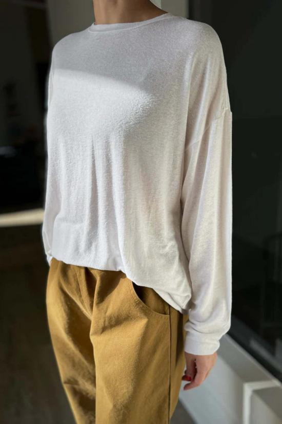  르 본 숍 긴팔 티셔츠 르봉숍 헤이즈 린넨 블렌드 티셔츠
