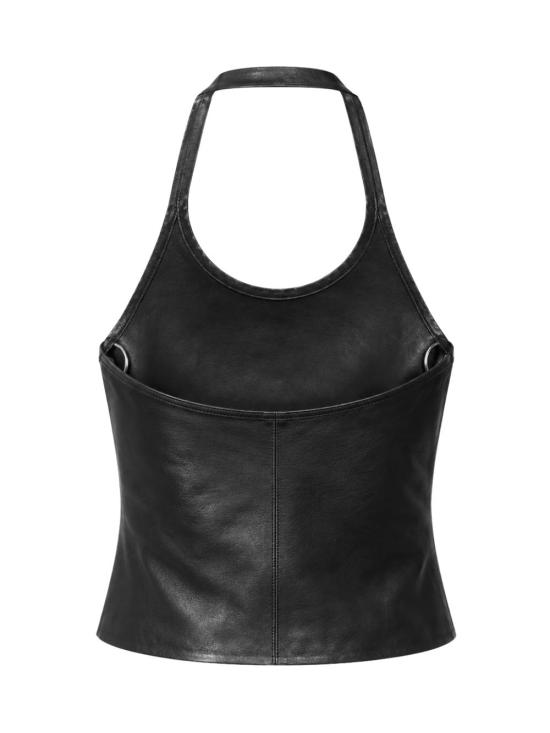 26FW 스툴스 민소매 티셔츠 CHERRYLEATHER NOIR Black - STOULS