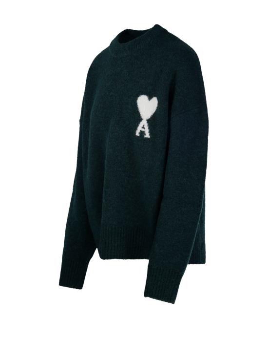 26FW 아미 ADC 크루넥 스웨터 UKS836 KN0135 A279 VERT BOUTEILLE ECRU - AMI