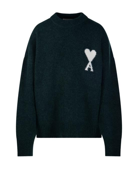 26FW 아미 ADC 크루넥 스웨터 UKS836 KN0135 A279 VERT BOUTEILLE ECRU
