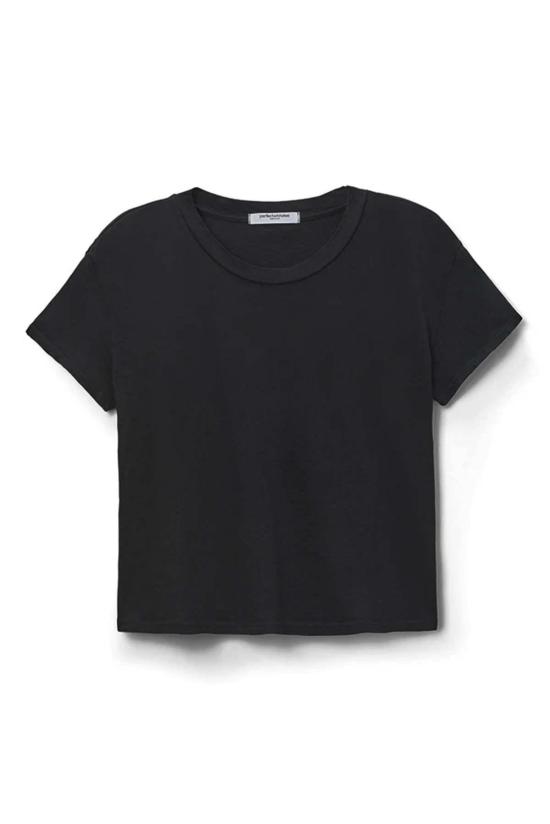  퍼펙트 화이트 티 반팔 티셔츠 할리 박시 크루 트루 블랙 - PERFECT WHITE TEE