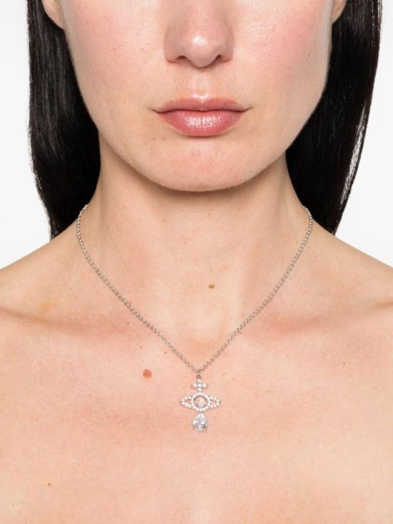 26SS 비비안웨스트우드 ORB 크리스탈 목걸이 ORB 크리스탈 목걸이 630203IB P102 Silver - VIVIENNE WESTWOOD