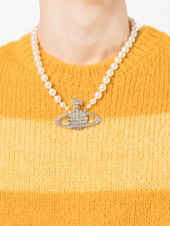 26SS 비비안웨스트우드 바스 릴리프 펄 목걸이 바스 릴리프 펄 목걸이 63010099 P104 Silver - VIVIENNE WESTWOOD