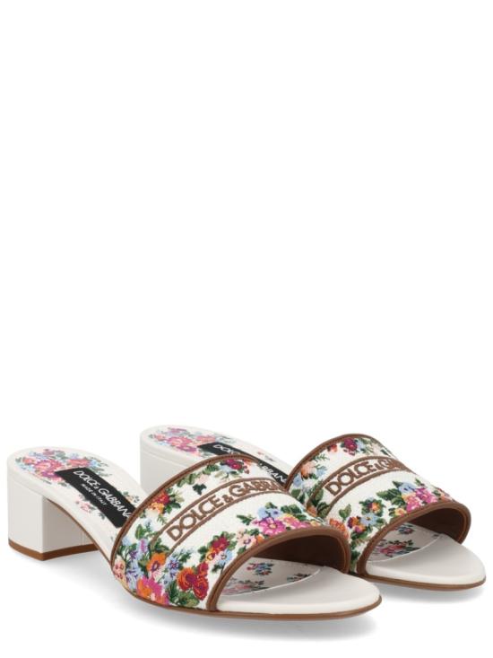 26SS 돌체앤가바나 자수 나파 레더 뮬 CR1748 A64838V135 White - DOLCE & GABBANA