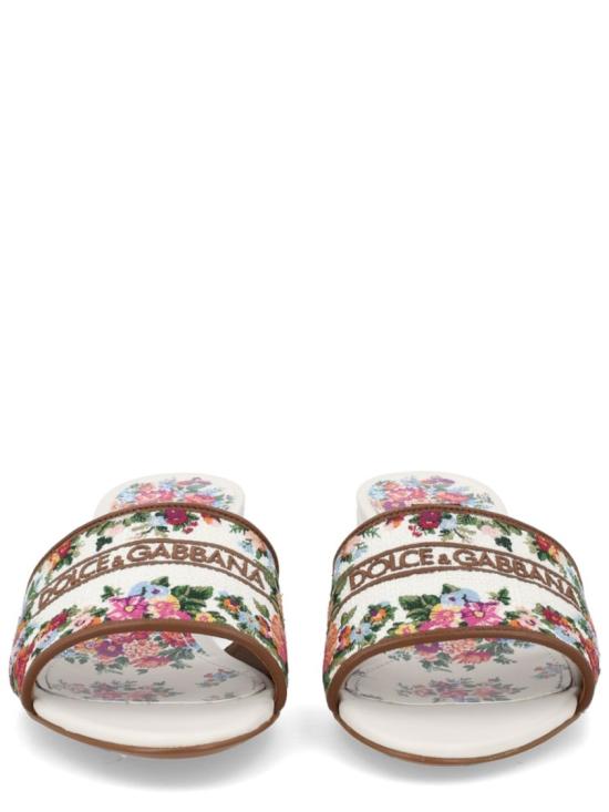 26SS 돌체앤가바나 자수 나파 레더 뮬 CR1748 A64838V135 White - DOLCE & GABBANA