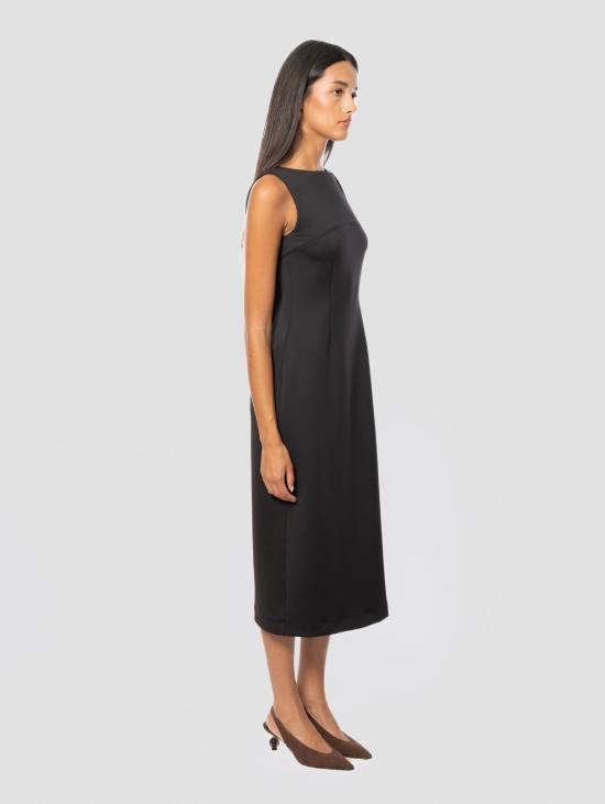 26FW 막스마라 롱 원피스 저지 디 네오프렌 네로(Jersey di Neoprene Nero)를 입은 Abito Tubino - MAX MARA