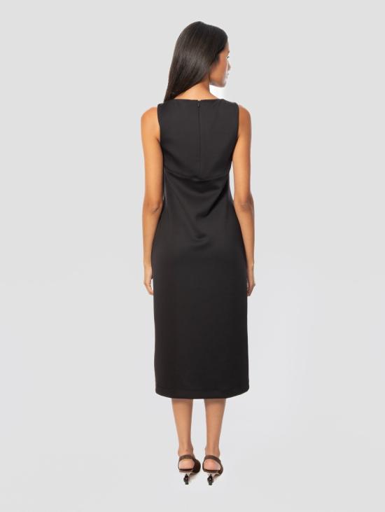 26FW 막스마라 롱 원피스 저지 디 네오프렌 네로(Jersey di Neoprene Nero)를 입은 Abito Tubino - MAX MARA