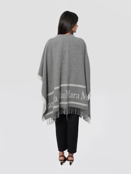 26FW 막스마라 케이프 Lana con Frange Hilde Grigio 소재의 판초 - MAX MARA