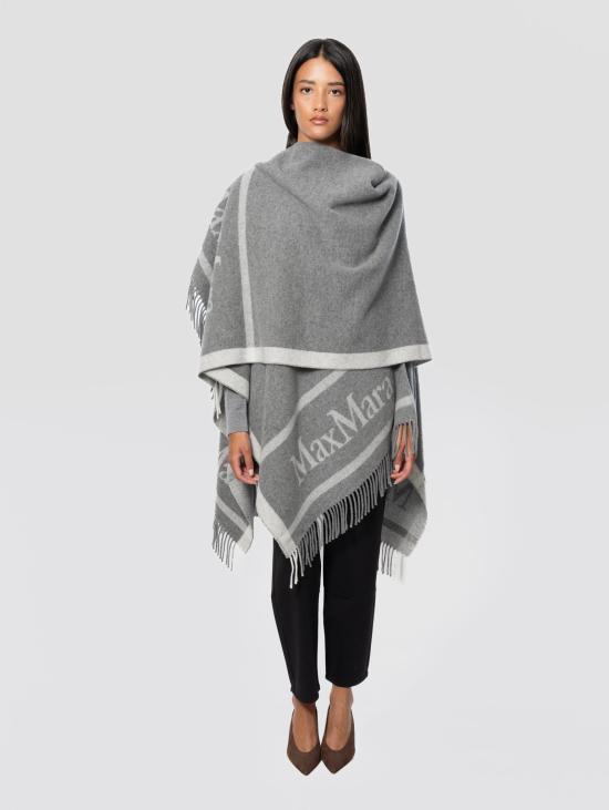 26FW 막스마라 케이프 Lana con Frange Hilde Grigio 소재의 판초
