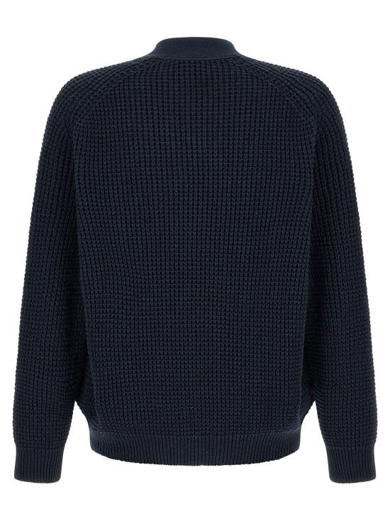 26FW 휴고보스 가디건 벌집 무늬 가디건 스웨터 및 가디건 (블루) - HUGO BOSS