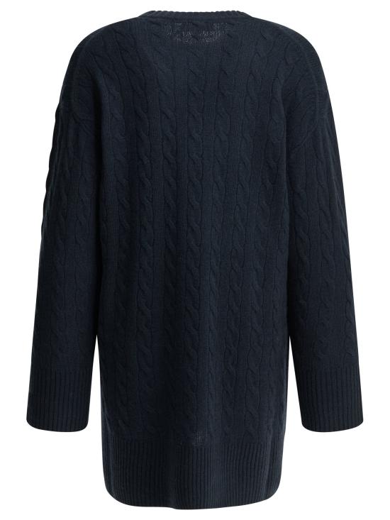 26FW 폴로 랄프로렌 미디 원피스 로고가 있는 짧은 니트 드레스 (블루) - POLO RALPH LAUREN