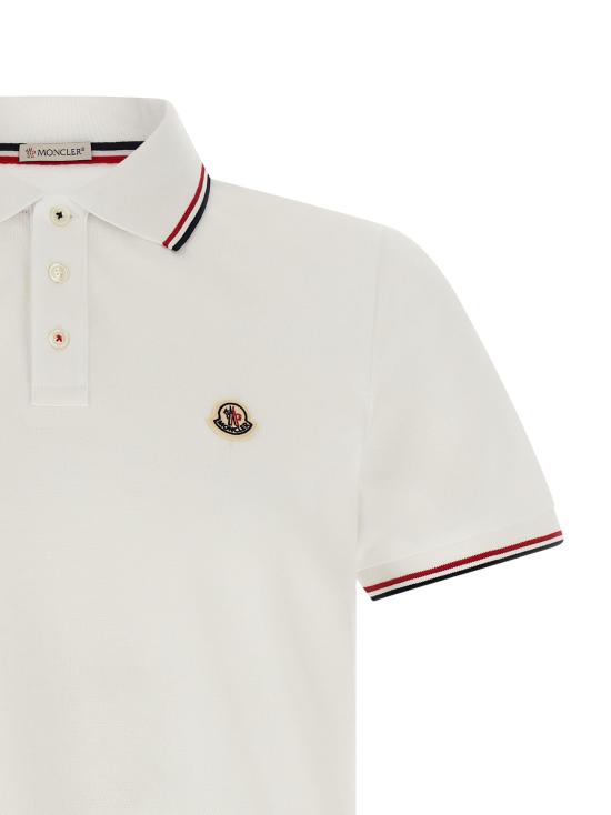 26FW 몽클레어 폴로 티셔츠 삼색 트림 셔츠 폴로 화이트 - MONCLER