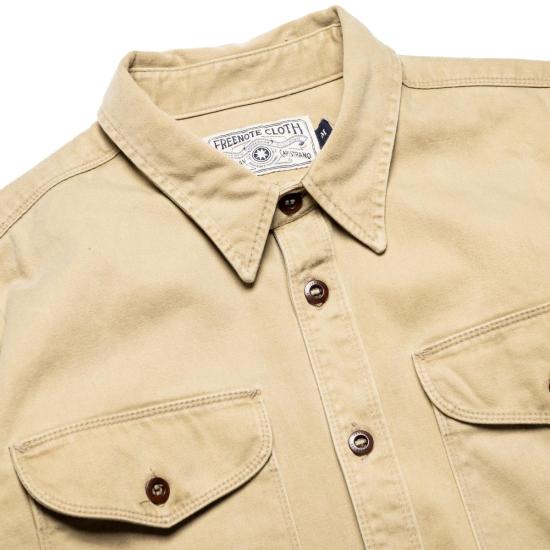  프리노트 클로스 자켓 프리노트 천 소재 유틸리티 셔츠 카키색 - FREENOTE CLOTH