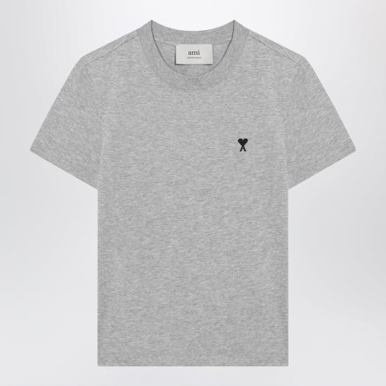 26FW 아미 스몰 하트 로고 라이트 코튼 저지 티셔츠 HTS346724 Grey