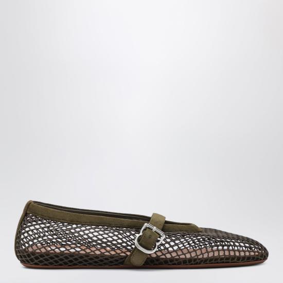 26FW 알라이아 피쉬넷 발레 플랫 AA3A029TK061NY Green - ALAIA