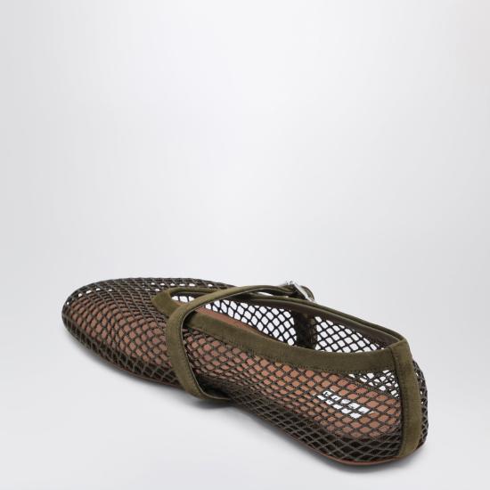 26FW 알라이아 피쉬넷 발레 플랫 AA3A029TK061NY Green - ALAIA