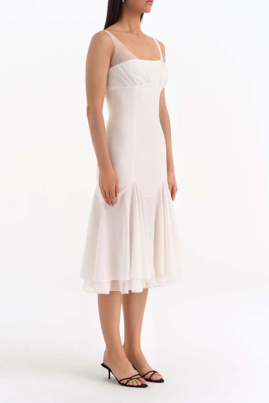  M'RHEN 미디 원피스 M'rhen Mary Magdalene 실크 샤르뫼즈 미디 드레스 - OTHER BRANDS