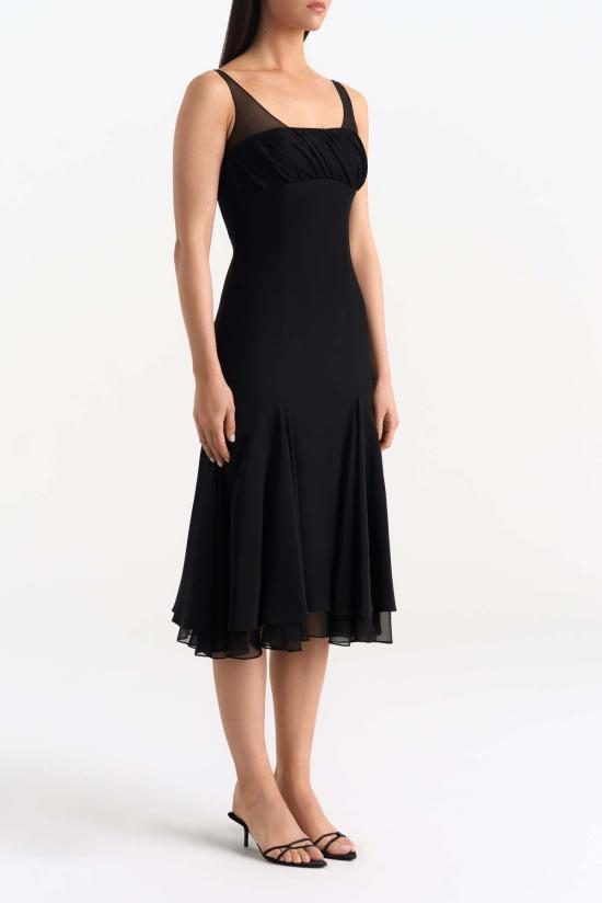  M'RHEN 미디 원피스 M'rhen Mary Magdalene 실크 샤르뫼즈 미디 드레스 - OTHER BRANDS