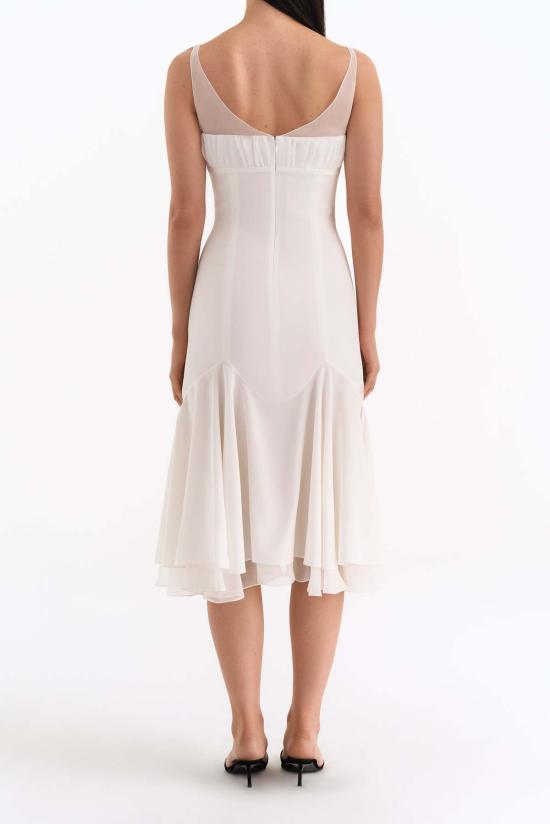  M'RHEN 미디 원피스 M'rhen Mary Magdalene 실크 샤르뫼즈 미디 드레스 - OTHER BRANDS
