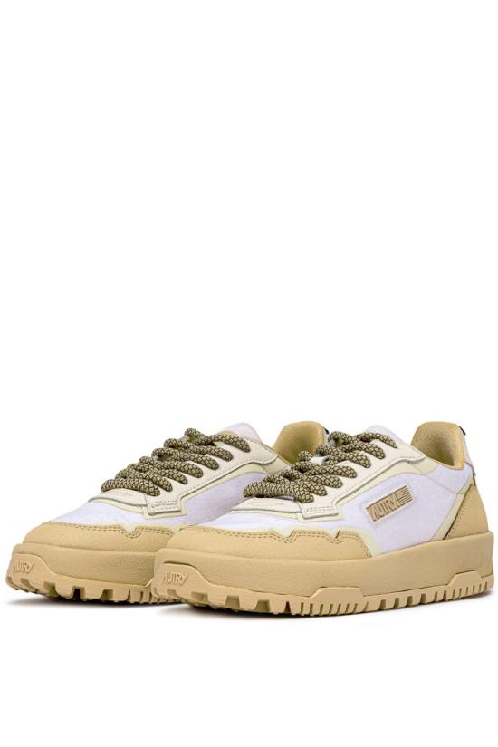 25FW 오트리 WILDPACE 로우 스니커즈 코듀라 앤 가죽 LDLW RU02WHT ALMO White - AUTRY