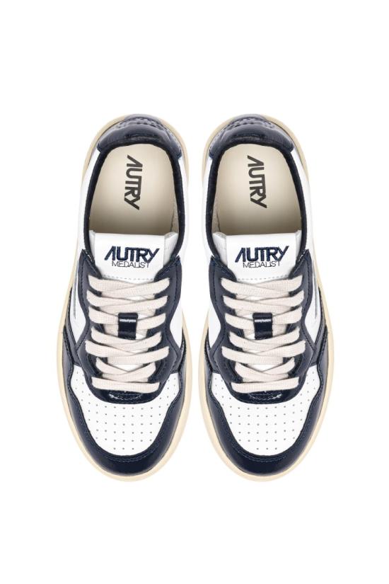 25FW 오트리 메달리스트 로우 레더 스니커즈 AULW RT06WHT NIGHT White - AUTRY