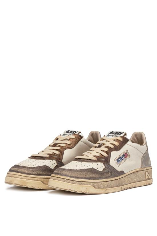 25FW 오트리 슈퍼 빈티지 메달리스트 로우 레더 스니커즈 AVLW MT08CHOCO SILV Multicolor - AUTRY