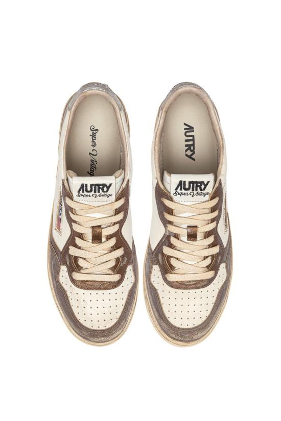 25FW 오트리 슈퍼 빈티지 메달리스트 로우 레더 스니커즈 AVLW MT08CHOCO SILV Multicolor - AUTRY