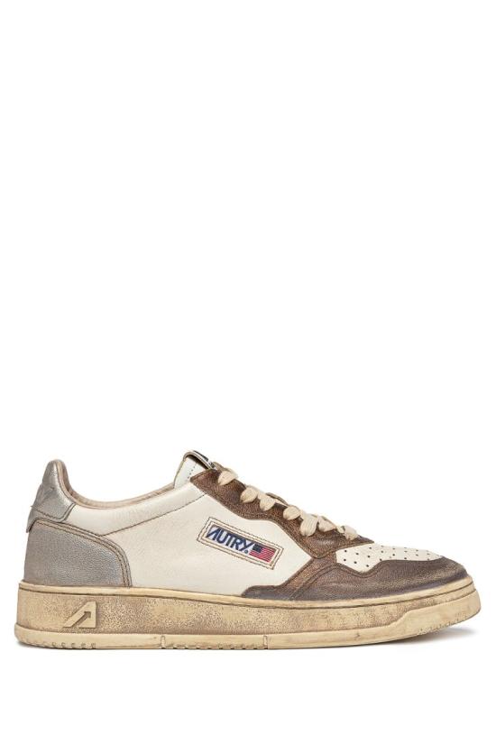 25FW 오트리 슈퍼 빈티지 메달리스트 로우 레더 스니커즈 AVLW MT08CHOCO SILV Multicolor
