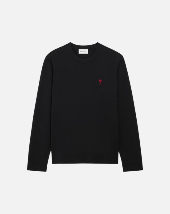  아미 스몰 하트 로고 롱슬리브 티셔츠 BFUTS235 724 001 BLACK
