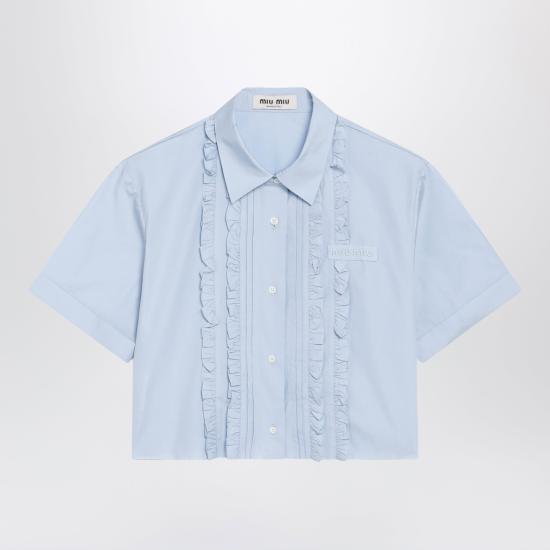 26FW 미우미우 포플린 셔츠 포플린 셔츠 MK2045OOO10RG Light blue